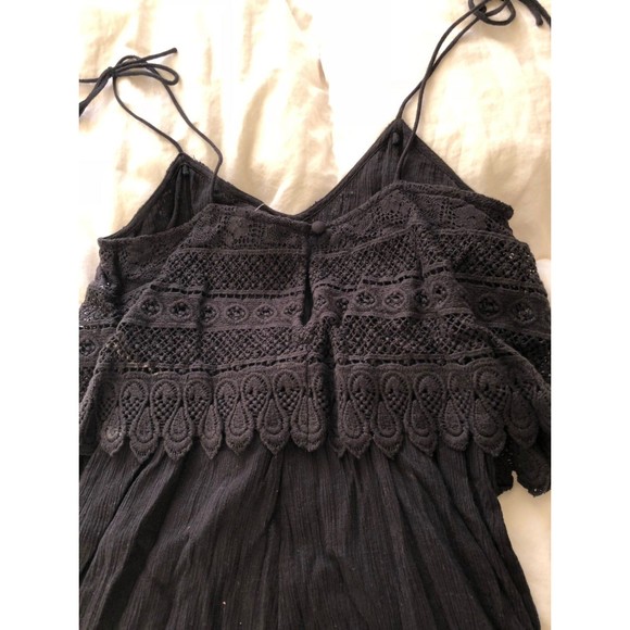 Topshop Lace Detailed Black Romper Size Small - Picture 4 of 4